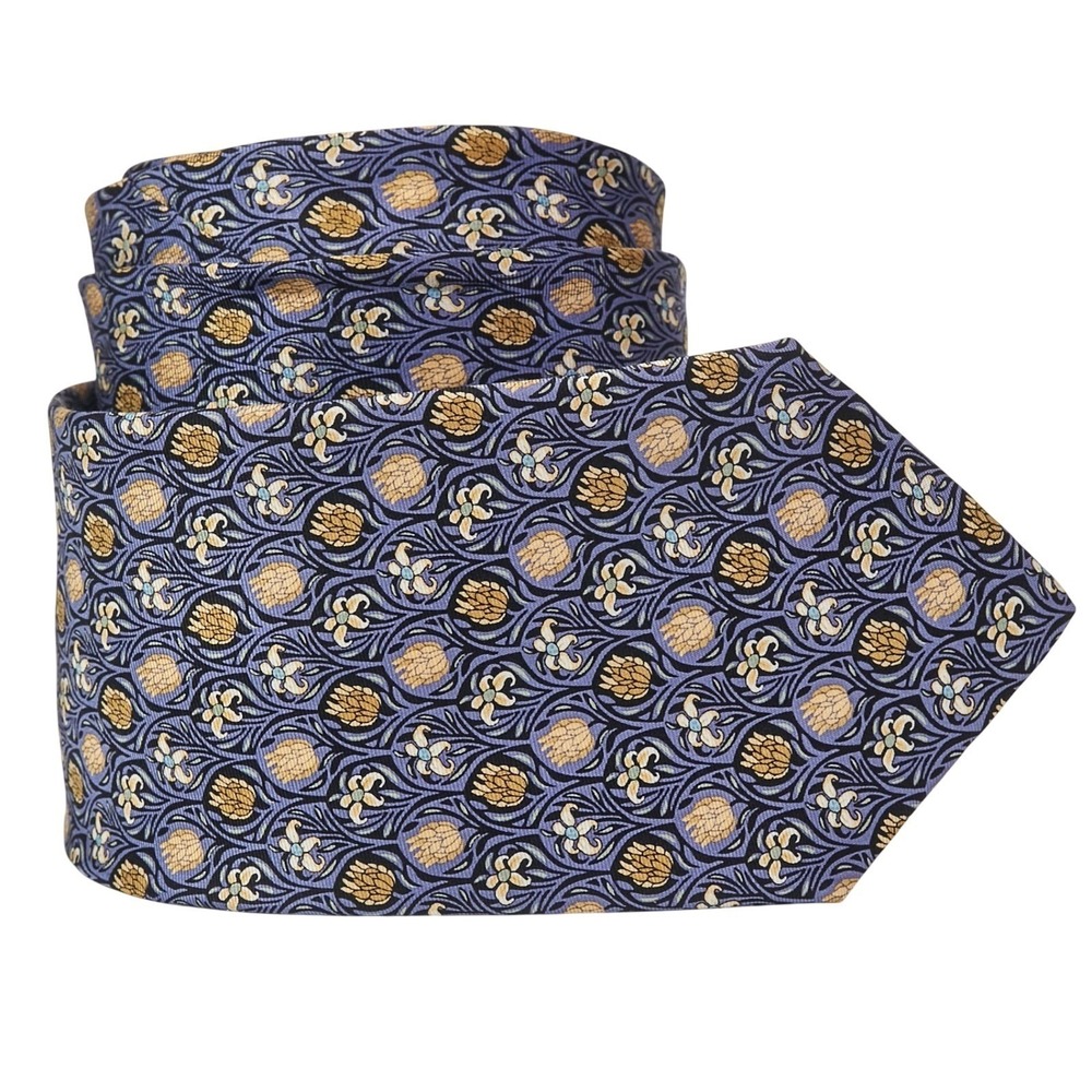 Metropolitan Museum of Art‎ Men's Silk Necktie Designer Floral Purple/Gold/Navy